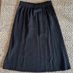 St. John Black Knit A-line Skirt 4